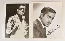 Two Sammy Davis Jr autographed 25 x 20cm photographs, one with certificate of authenticity from
