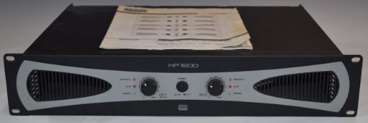 DAP HP-1500 2x750 watt amplifier with bridge, parallel and stereo mode.