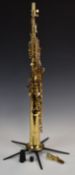 Antigua Winds Model 3286 soprano saxophone, serial number MYS050025, with strap, stand and case