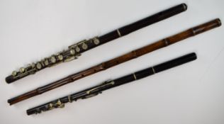 Japanese Hotchiku aerophone and two 19thC flutes.