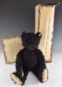 Steiff 1912 Replica Teddy bear with black mohair, felt paws and growler, limited edition 2311/