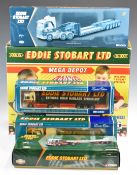 Five Corgi Eddie Stobart diecast model heavy goods vehicles including MAN Refrigerated Box Trailer