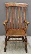 Country high back Windsor armchair, with elm seat