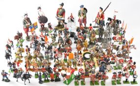 A collection of Britains and Del Prado metal toy soldiers including Medieval, Napoleonic, World