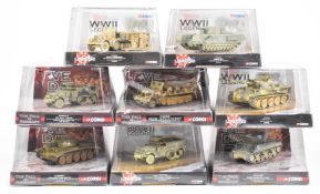 Eight Corgi WWII Legends 1:50 scale diecast military vehicles to include Panther Ausf.A Regimental