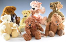 Seven various Teddy bears including Russ, Heartfelt Collectibles, Clemens, Katrin Muller,