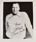 Frank Sinatra autographed 25 x 20cm photograph signed lower centre in black ink.