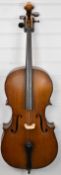 Lisna cello manufactured c1940 in Czechoslovakia, with solid 71.6cm single wood back, body width