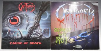 Obituary - Two albums comprising Cause of Death (RO 93701) with inner and Slowly We Rot (RO