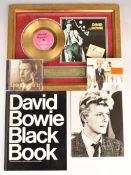 David Bowie memorabilia to include limited edition (51 of 500) 'Absolute Beginners' gold disc,