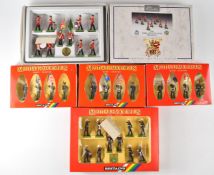 Six Britains toy soldier sets to include The Green Howards, 5800, The York and Lancaster Regiment,