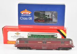 Three 00 gauge model railway diesel locomotives comprising Bachmann 32-116A 08 shunter, Lima express