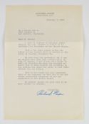 Richard Nixon autograph signed letter dated November 1st 1968, expressing thanks for support