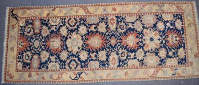 Turkoman Oushak rug with cream ground, 330 x 126cm
