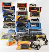 A collection of diecast model vehicles including Dinky, Solido, Matchbox etc