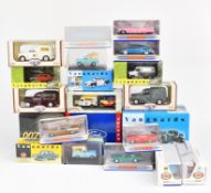 Twenty one mixed diecast model vehicles to include Vanguards, Corgi, Lledo, Saico, Dinky and