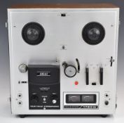 Akai Solid State 1720W four track stereophonic reel-to-reel tape recorder.