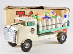 Tri-Ang Milk Truck or Float complete with milk bottles and original box.