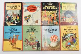 Georges Remi Herge The Adventures of Tintin in eight volumes to include The Shooting Star, The