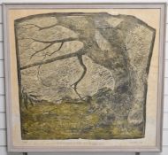 Maxine Relton signed limited edition (11/150) lino cut or similar, titled to lower edge '...they