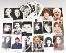 A collection of over fifty autographed postcards featuring mainly British actors, comedians and