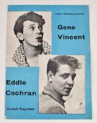 Eddie Cochran and Gene Vincent 1960 souvenir tour programme
