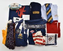 A large collection of vintage rugby related clothing including children's Gloucester Rugby Club
