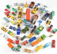 Over 50 diecast model cars and other vehicles including Corgi, Dinky, Matchbox, Lesney and Husky