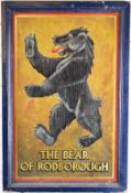 The Bear of Rodborough (Stroud, Gloucestershire) pub / hotel advertising sign with hand decorated