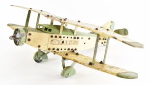 Meccano single engined constructor biplane aeroplane