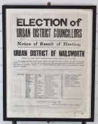 Nailsworth, Gloucestershire 1937 'Election of Urban District Councillors Notice of Result of