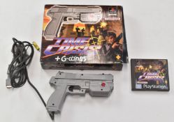 Playstation 1 Time Crisis gun and game set, in original box