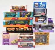Twelve Corgi diecast model car sets to include military, public transport, TV/Film and emergency