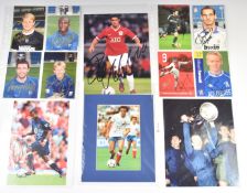 A collection of football related autographs to include photos signed by Christiano Ronaldo, Ashley