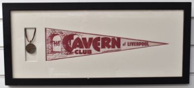 An original 1960's Cavern Club felt pennant made by Pangware, with Cavern Club medallion ID / pass