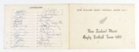 'New Zealand Rugby Football Union, New Zealand Maori Rugby Football Team 1982' touring team
