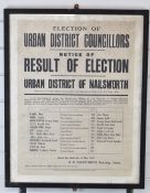 Nailsworth, Gloucestershire 1949 'Election of Urban District Councillors Notice of Result of