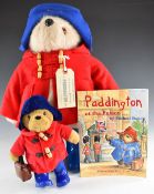 Two Paddington Bear Teddy bears, one Gabrielle Designs with original label, blue wellingtons, red
