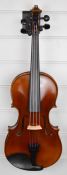Beijing David Lien Model C viola with 38cm two piece back, ebony fittings and carbon fibre tail