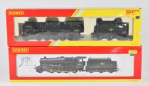 Two Hornby 00 gauge model steam locomotives comprising R2463 BR 8F and R2785 BR 9F, both in original