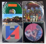 A collection of music related ephemera, picture discs, 78s etc