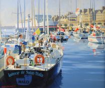 Laurence Fish (contemporary British) 'Preparing for the Route du Rhum, 1994 St. Malo