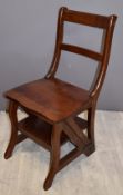 Metamorphic mahogany or similar library chair