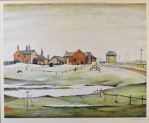 Laurence Stephen Lowry RBA RA (1887-1976) signed limited edition (of 850) print 'Landscape with Farm