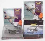 Four Corgi Aviation Archive 1:72 scale diecast model aircraft comprising Westland Lysander MkIIIa,