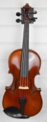 Beijing David Lien Model B viola with 38cm two piece back, ebony fittings and carbon fibre tail