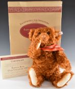 Steiff Raffles Teddy bear with red brown mohair, 43cm tall, produced exclusively for Singapore,