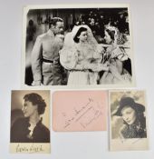 Gone With The Wind autographed 12 x 9cm page signed by Vivien Leigh and Cedric Hardwicke together