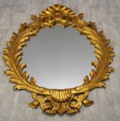 Large ornate gilt framed mirror, height 140cm