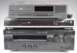 Yamaha DSP-A5 hi-fi amplifier with remote control, Toshiba D-R160 DVD recorder and a Sony CDP-M12